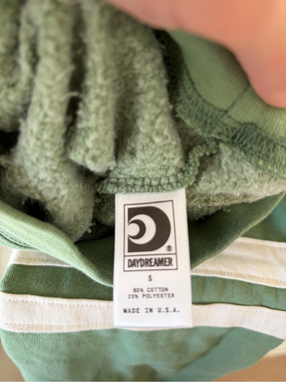 Daydreamer 
Ziggy Stardust Varsity Sweatshirt in Stone Green - Picture 3 of 3